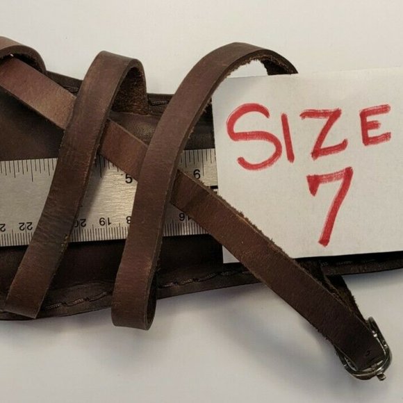 NEW JESUS - 02 SANDALS NO HEEL STRAP UNISEX HANDMADE LEATHER BLACK NEW - Picture 4 of 8